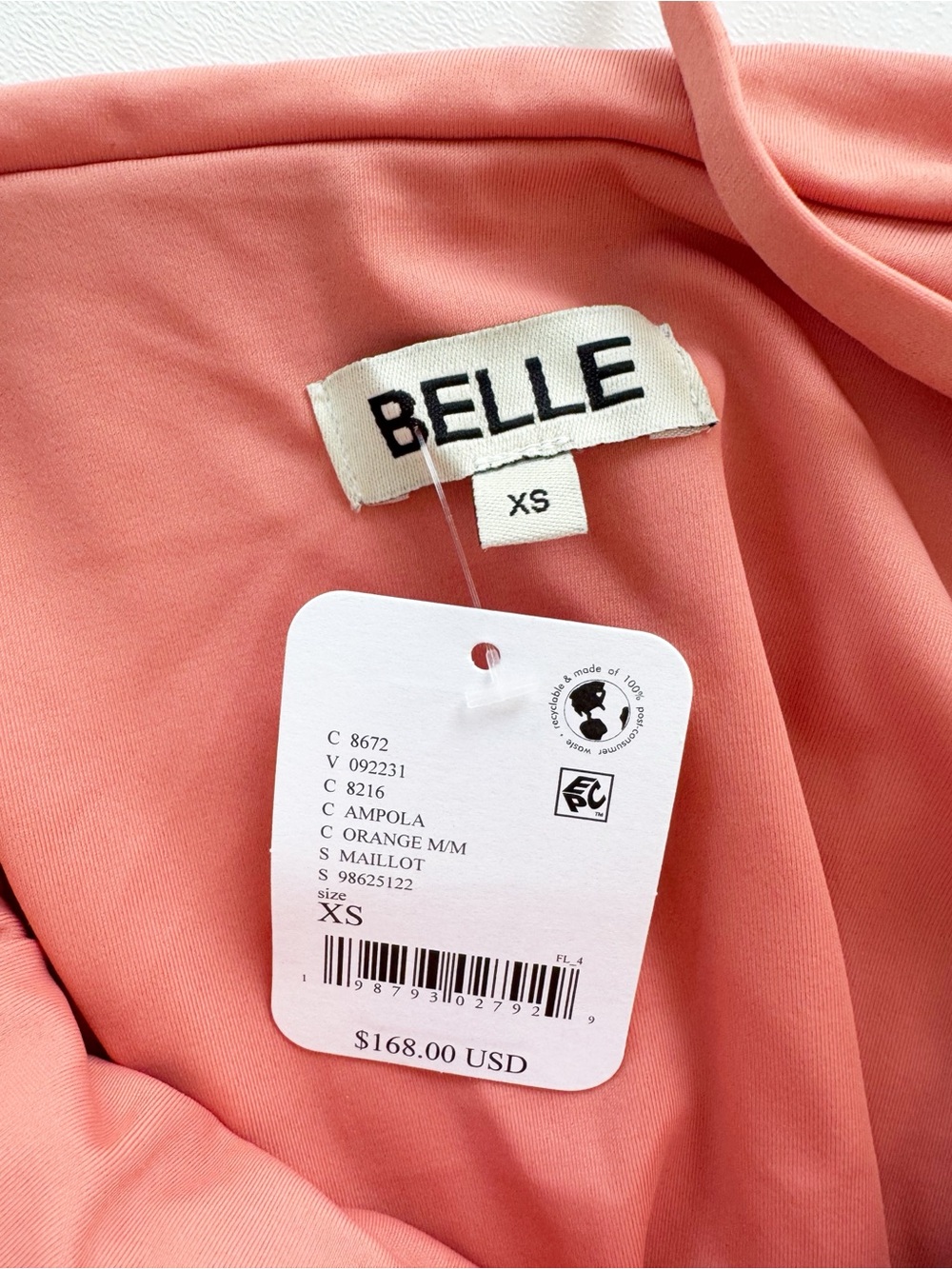 Free People x Belle Anna Ruched Malliot in Orange | NWT - Picture 4 of 7